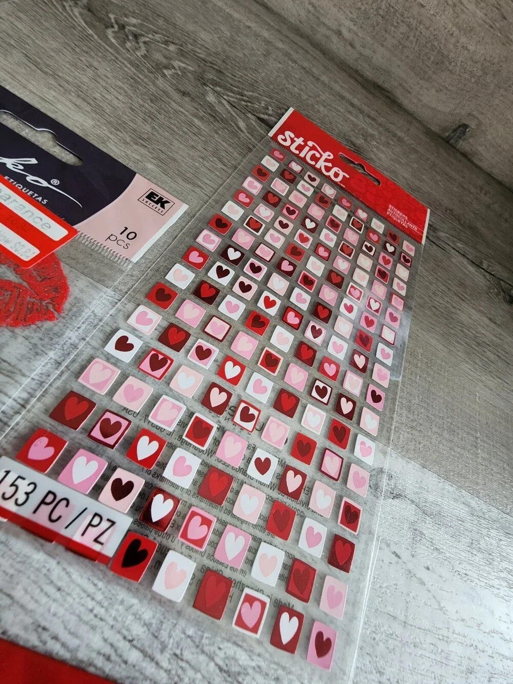 Scrapbook Stickers LOT Love Hearts Lips Valentine's Day Sticko Retired NEW #34